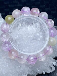 即決 0129e110 天然美品★【65Aキャッツアイクンツァイト】★ブレス 13-13.5mm（新品）