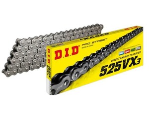 DID 525VX3-122L ZJ(カシメ) SILVER 4525516398725 大同工業株式会社 D.I.D バイクチェーン