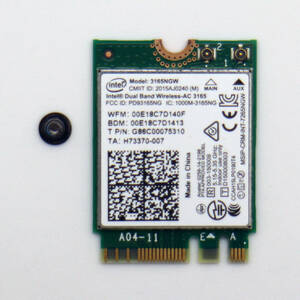 Wi-Fiカード 無線LANカード Intel Dual Band Wireless-AC 3165 3165NGW Bluetooth 4.2 【動作確認済み】 東芝 dynabook B25/33EB 修理部品