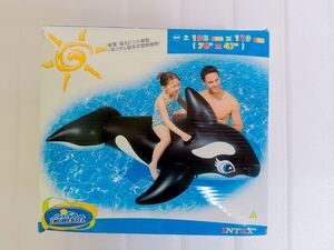 ★レア 旧型 INTEX製 シャチフロート Whale Ride On /空気ビニール風船/空ビ USED Inflatable Pool Toys くじら イルカフロート