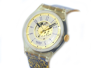富士屋 ◆ スウォッチ Swatch プラスチック 懐中時計柄バンド シースルーバック 自動巻 オートマチック AT 腕時計
