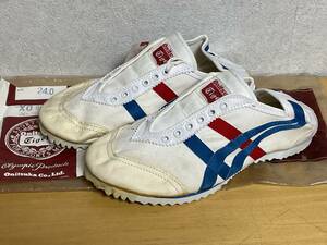 25 未使用品 60s 70s Onitsuka Tiger オニツカタイガー マラソンシューズ マラップ 布 DX スニーカー 24cm デッドストック