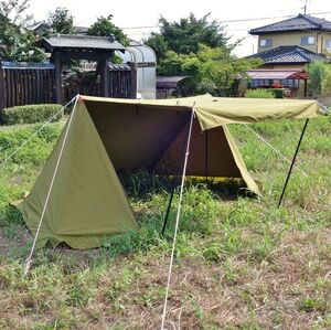 極美品 テンマクデザイン tent-Mark DESIGNS 炎幕 TC 跳ね上げポール付き パップテント ソロテント キャンプ アウトドア cg08ds-rk26y03795