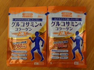 【匿名配送】☆小林製薬 株主優待　グルコサミン&コラーゲンEX 180粒入(30日分)×2袋 　サプリメント☆