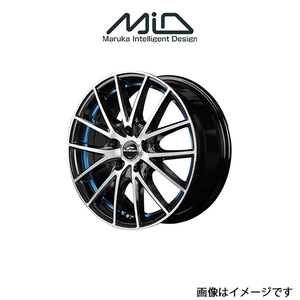 MID シュナイダー RX27 アルミホイール 1本 ムーブ LA100S/LA110S(12×4J 4-100 INSET42 ブラック/ブルー)SCHNEIDER