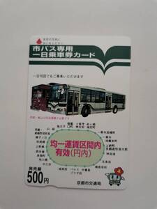 〇使用済み　京都市営バス　１日乗車券カード　市バス専用　