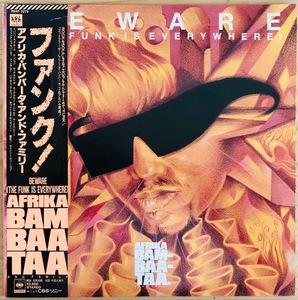 LP■HIPHOP/AFRIKA BAMBAATAA/BEWARE (THE FUNK IS EVERYWHERE)/CBS/SONY 28AP 3279/国内86年ORIG OBI/帯付 準美品/アフリカ・バンバータ