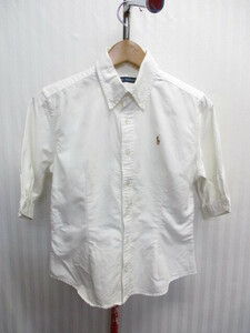 ラルフローレン　白シャツ　SIZE１１　半袖ボタンダウンシャツ オックスフォードシャツ 半袖シャツ 5分袖シャツ 90s00sヴィンテージ　05301