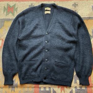 Special☆ 黒 60s ビンテージ モヘアカーディガン baggy shag lord jeff ブラック 毛足長 ビッグサイズ vintage mohair cardigan Black