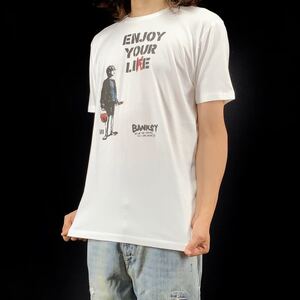 新品 BANKSY バンクシー ENJOY X ストリート グラフィティ ペンキ 少年 Tシャツ S M L XL ビッグ オーバー サイズ XXL~5XL ロンT パーカー