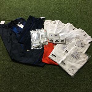 JI100-A67 MIZUNO NIKE 等 P2ME002014 アウター ボトムス ハンマー手袋 陸上スパイクピン Tシャツまとめ チーム名 シミ有り 未使用 展示品