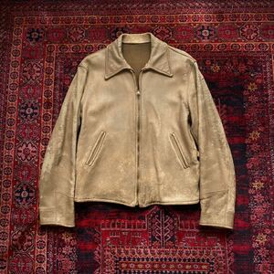 超SPECIAL ツーフェイス 30s deerskin leather sports jacket レザースポーツジャケット A-2 ビンテージ サイドバックル (検40s 50s 60s