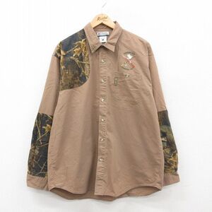 XL/古着 コロンビア 長袖 ハンティング シャツ メンズ 00s Lonesome Dove コットン 茶 ブラウン 24nov05 中古 トップス