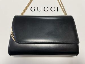 GUCCI◇オールドグッチ◇チェーンショルダーバッグ◇BLACK◇