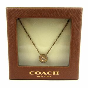 コーチ ネックレス オープンサークル ペンダント ジュエリー ストーン ブランド アクセサリー 小物 レディース ゴールド COACH