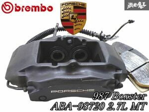 ◆状態良好!!◆ ポルシェ純正 brembo ブレンボ 987 ボクスター 2.7L MT 左ハンドル ABA-98720 対向 4POT キャリパー フロント 右側 棚2J2