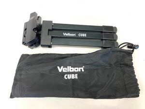 △ Velbon ベルボン CUBE 小型三脚 トラベル三脚 ブラック カメラアクセサリー 撮影機材 現状品 S311-14