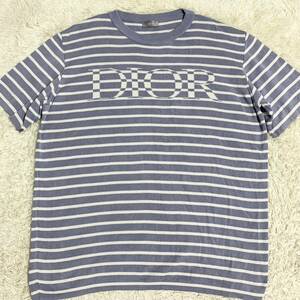 極美品 ディオールオム 【現行モデル】 Dior Homme 半袖 Tシャツ ニット カットソー トップス ボーダー ビックロゴ メンズ サイズM