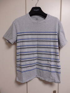 ユニクロ Tシャツ ボーダー グレー M 341-405953(82-05) ZZOGIBHY