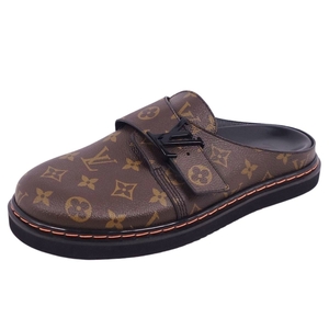 未使用 ルイヴィトン LOUIS VUITTON サンダル イージーライン ミュール LV金具 モノグラム シューズ メンズ 6 ブラウン cf11or-rm10c16003