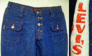 †60 70S LEVIS BIG E 白タブ ビックE VINTAGE フレア デニム ベルボトム ヴィンテージ リーバイス ラブ&ピース サイケディリック レトロ♪