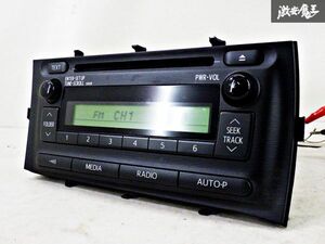 【保証付】 TOYOTA トヨタ 純正 2DIN オーディオ デッキ レシーバー チューナー CD 再生OK 86120-52C90 CQ-JS01J40D 即納 在庫有 棚A-3-3