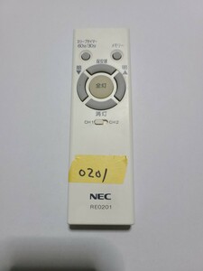 NEC リモコン RE0201　シーリングライト