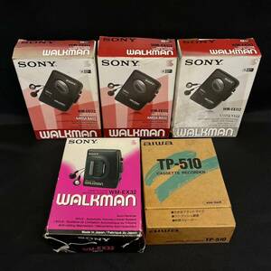 BEd104R 80 未使用 箱付き カセットプレーヤー 5点 まとめ SONY WALKMAN WM-EX112 WM-EX32 aiwa TP-510 カセットレコーダー
