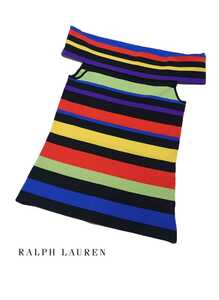 美品【ラルフローレン ブラックレーベル】オフショルダートップス 定価64,050円(M)Ralph Lauren blacklabel サマーニット 黒タグ☆