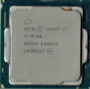 動作確認済 中古 intel Core i7-8700 LGA1151 Coffee Lake 第八世代プロセッサー（6コア / 12スレッド）+ 未使用エンブレム