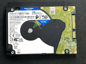 【送料無料】 ★ 2TB ★　WD Blue　/　WD20SPZX　【使用時間：6729ｈ】2021年製　Western Digital Blue　良品 2.5インチ内蔵HDD/7mm 即決 