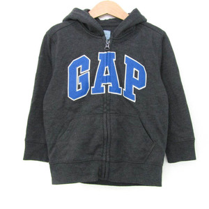 ギャップ パーカー トップス ジップアップ スウェット フロントロゴ キッズ 男の子用 110サイズ グレー GAP