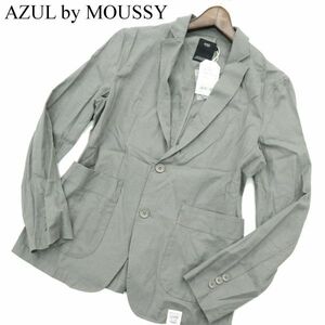 【新品 未使用】 AZUL by MOUSSY アズール マウジー 春夏 レーヨン&リネン★ テーラード ジャケット Sz.S　メンズ 灰　A3T04855_5#M