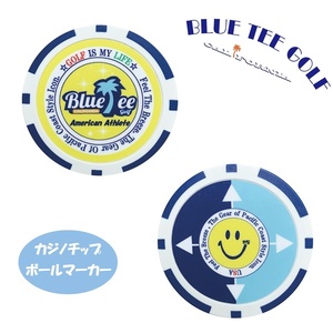 ★5送料無料オークションBLUE TEE ツリー（イエロー）/スマイル（ブルー） ブルーティーゴルフ【 ネイビー:カジノチップ　ボールマーカー】