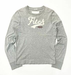 衝撃プライス！【ファン待望モデル！】【Abercrombie&Fitch アバクロンビー&フィッチ】ロゴ長袖Tシャツ【サイズS】グレー N-Y94