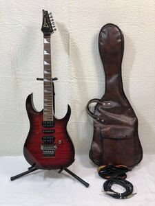 1/22a11 ギター ジャンク エレキギター Ibanez RG SERIES アイバーニーズ 日本製 ストラップ シールド ソフトケース付き 楽器 弦楽器