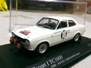 ミニチャンプス　1/43　「　フォード　エスコート　MK1　TC1600　」　＃16　サンレモラリー　1968ｙ　ホワイト　・送料 400円レターパック