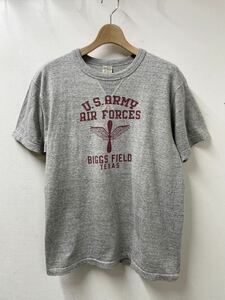 sizeXL 東洋 日本製 バズリクソンズ レプリカ ビンテージ ミリタリー Tシャツ アメリカ軍 米軍 前V 復刻 霜降りグレー US.ARMY