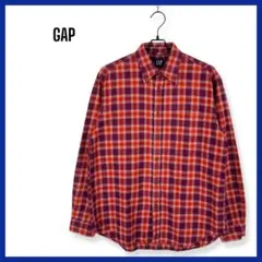 GAP ギャップ 長袖 チェックシャツ コットン Sサイズ レッド