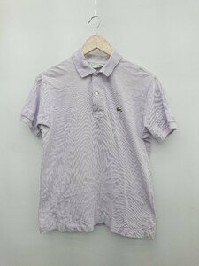 ◇ CHEMISE LACOSTE ラコステ ワニロゴ 鹿の子 半袖 ポロシャツ サイズ4 ラベンダー メンズ P