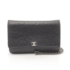 シャネル カメリア ブランドオフ CHANEL ラムスキン（羊革） ショルダーバッグ ラムスキン 中古 レディース