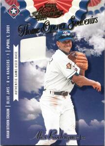 アレックス ロドリゲス ベースカード 2001 Playoff Home Opener Souvenirs 205/400 Alex Rodriguez A-rod