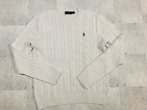  Lサイズ　 POLO RALPH LAUREN ケーブルニット 白　綿