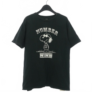 ナンバーナイン NUMBER (N)INE スヌーピー プリント Tシャツ カットソー 半袖 3 黒 ブラック メンズ