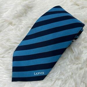 ★LANVIN★未使用 ネクタイ ランバン ストライプ ブルー系