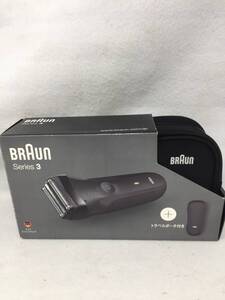 OY-233 美品 BRAUN / ブラウン シリーズ3 充電式シェーバー 300TS 300s-TS ブラック トラベルポーチ付 電動 カミソリ 髭剃り