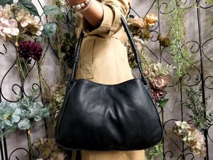 ●超美品●BOTTEGA VENETA ボッテガ ヴェネタ●編み込み●カーフ レザー 本革●ショルダー バッグ●ダークネイビー●B5 収納 書類●Js52084