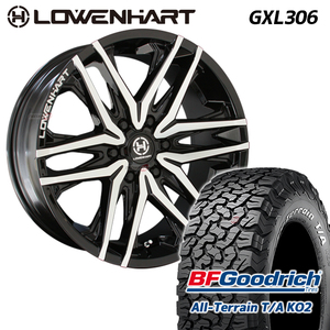 ブラックレター 4本セット LOWENHART GXL306 20x8.5J 6/139.7 +10 BF グッドリッチ オールテレーン KO2 285/55R20 A/T プラド FJクルーザー