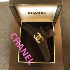 ★CHANELヘヤクリップ★ブラック＆ゴールド★