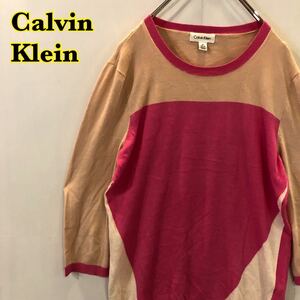 Calvin Klein カルバンクライン　ニットセーター　薄手　レディース　Mサイズ　【AY0245】